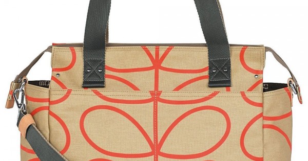 Orla Kiely Giant Linear Zip Messenger Baby Changing Bag Stone 18SELIN913